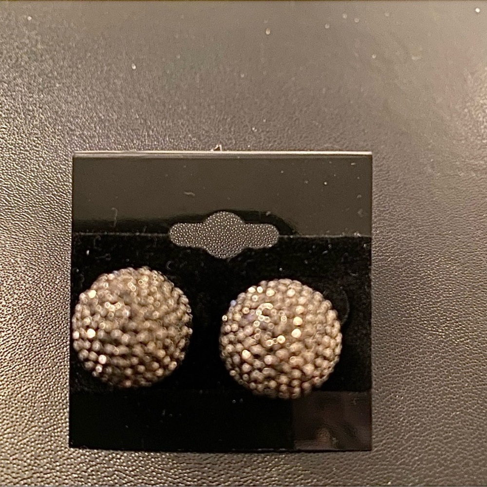 💗 Gunmetal Disco Ball Earrings NEW